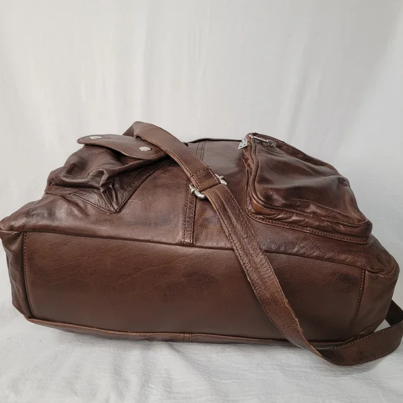 Brampton London Large Soft Leather Slouchy Utility Tote Bag Oversized Satchel - Picture 7 of 12